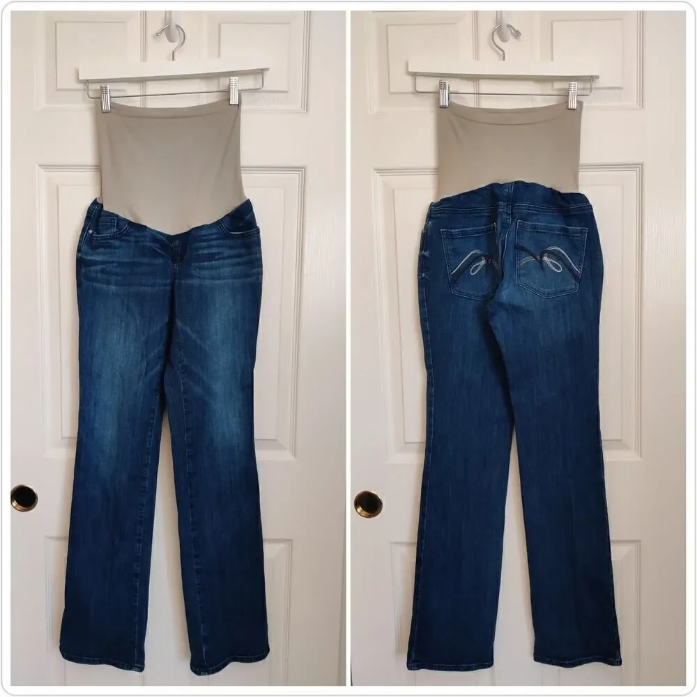 Indigo Blue Premium Denim straight leg maternity jeans sz S